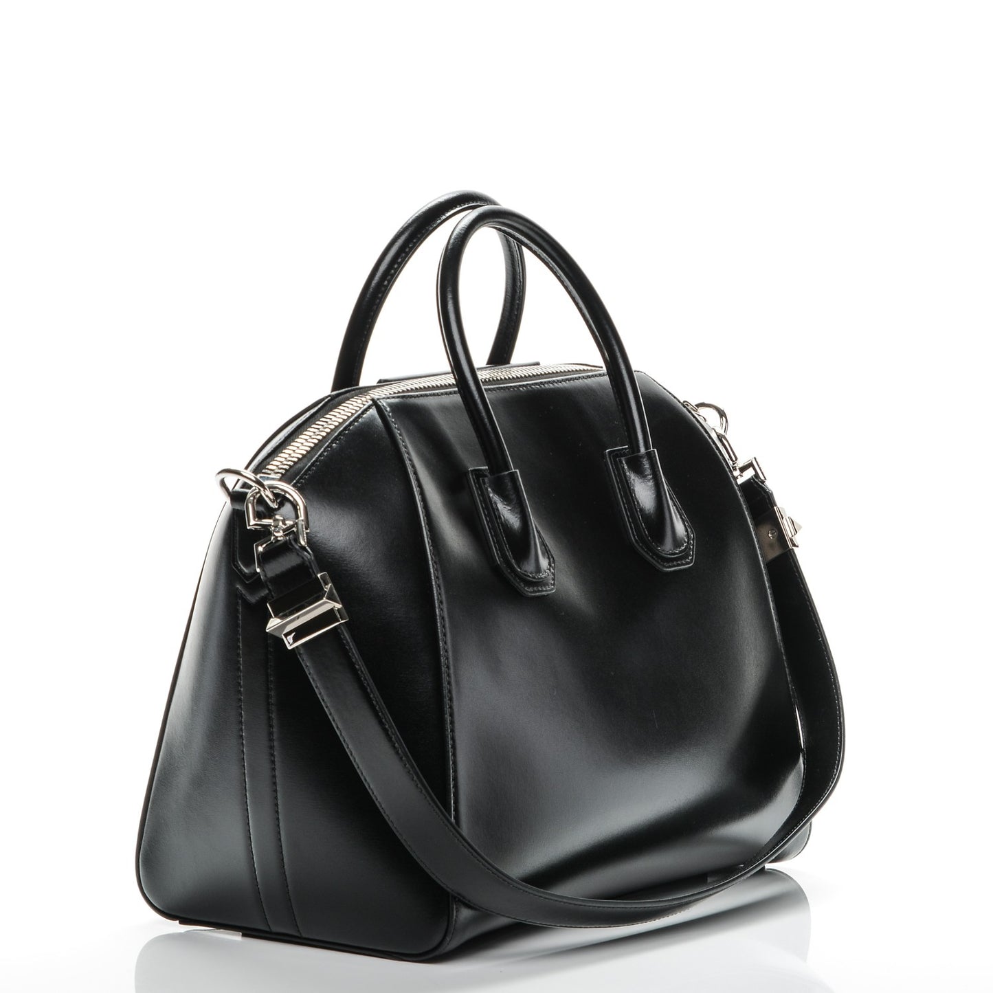 Shiny Lord Calfskin Medium Antigona Black