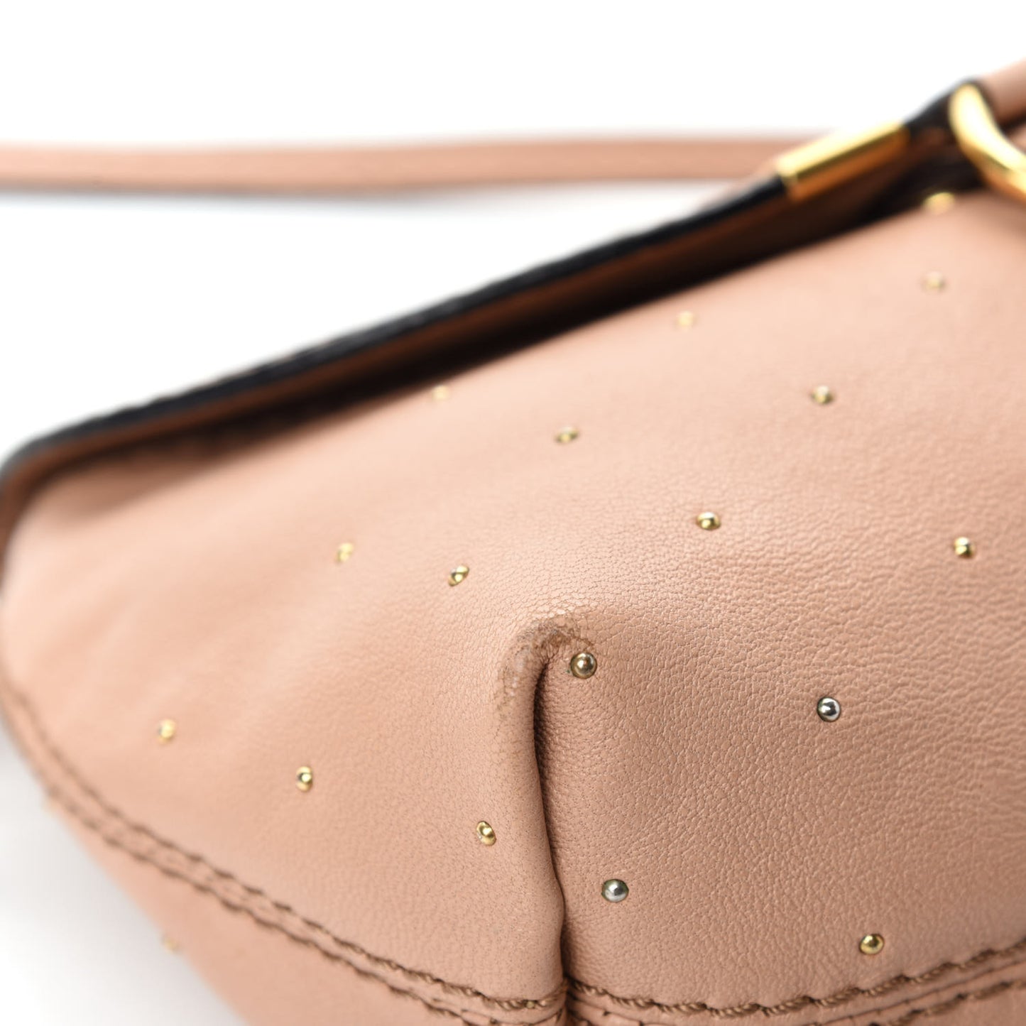 Calfskin Studded Marcie Pochette Crossbody Bag Blushy Pink