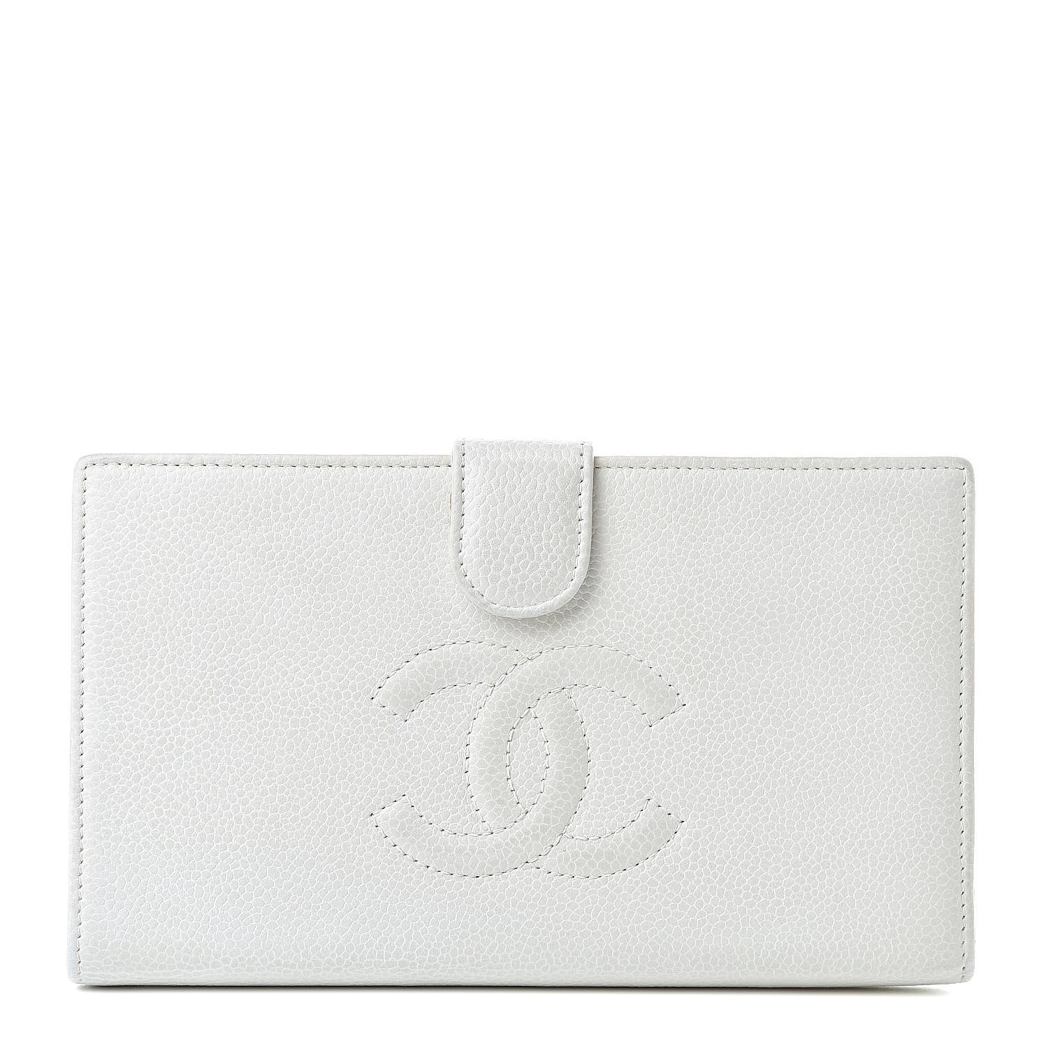 Chanel Caviar Timeless CC French Wallet White 1 of 14