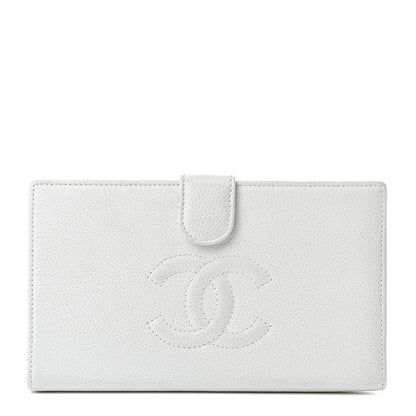 Chanel Caviar Timeless CC French Wallet White 1 of 14
