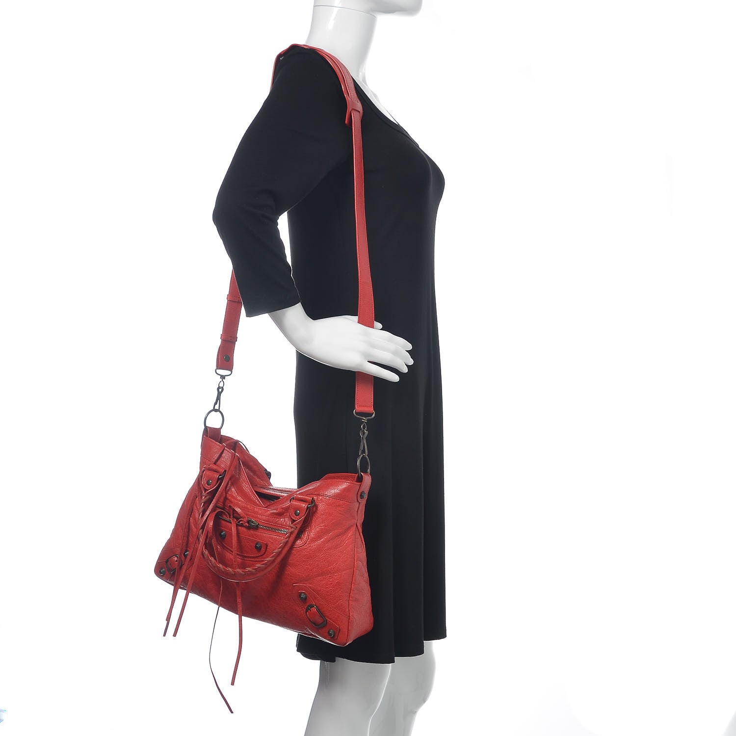Balenciaga Agneau Classic Hardware Town Rouge Coquelicot 2 of 9