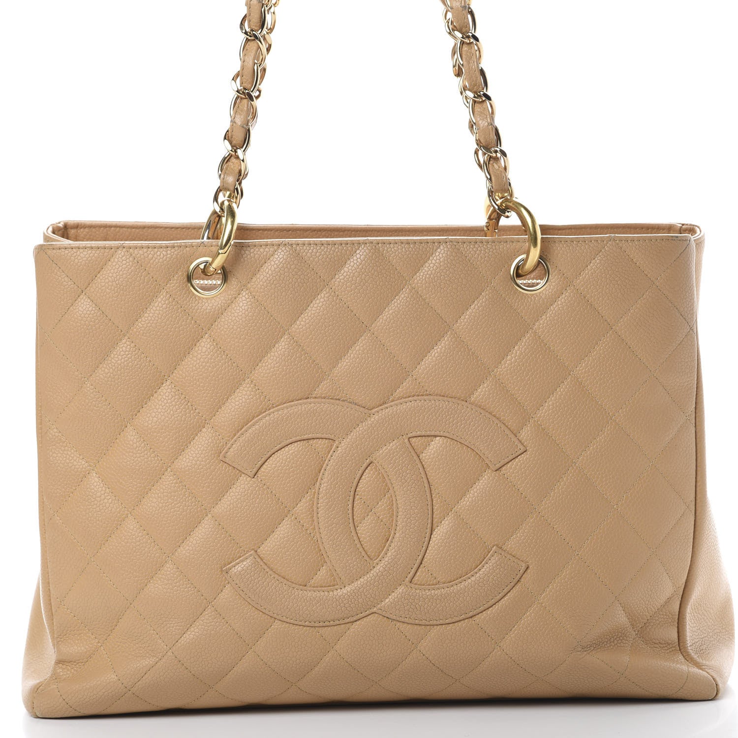 Chanel Caviar Quilted Grand Shopping Tote GST Beige 7 of 22
