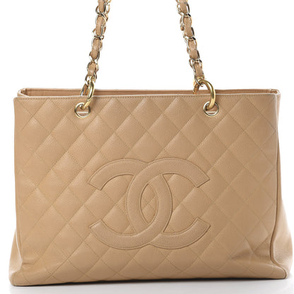 Chanel Caviar Quilted Grand Shopping Tote GST Beige 7 of 22