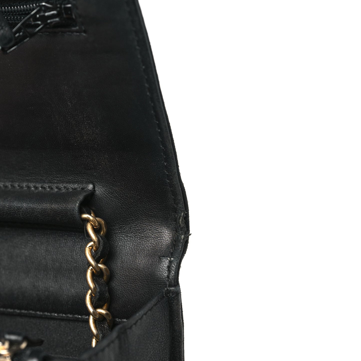 Lambskin Quilted Boy Wallet On Chain WOC Black