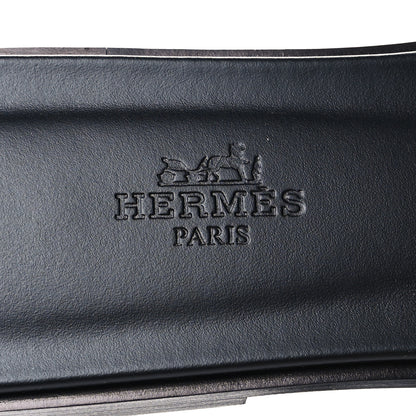 Hermes Box Calfskin Oran Sandals 38 Black 8 of 9