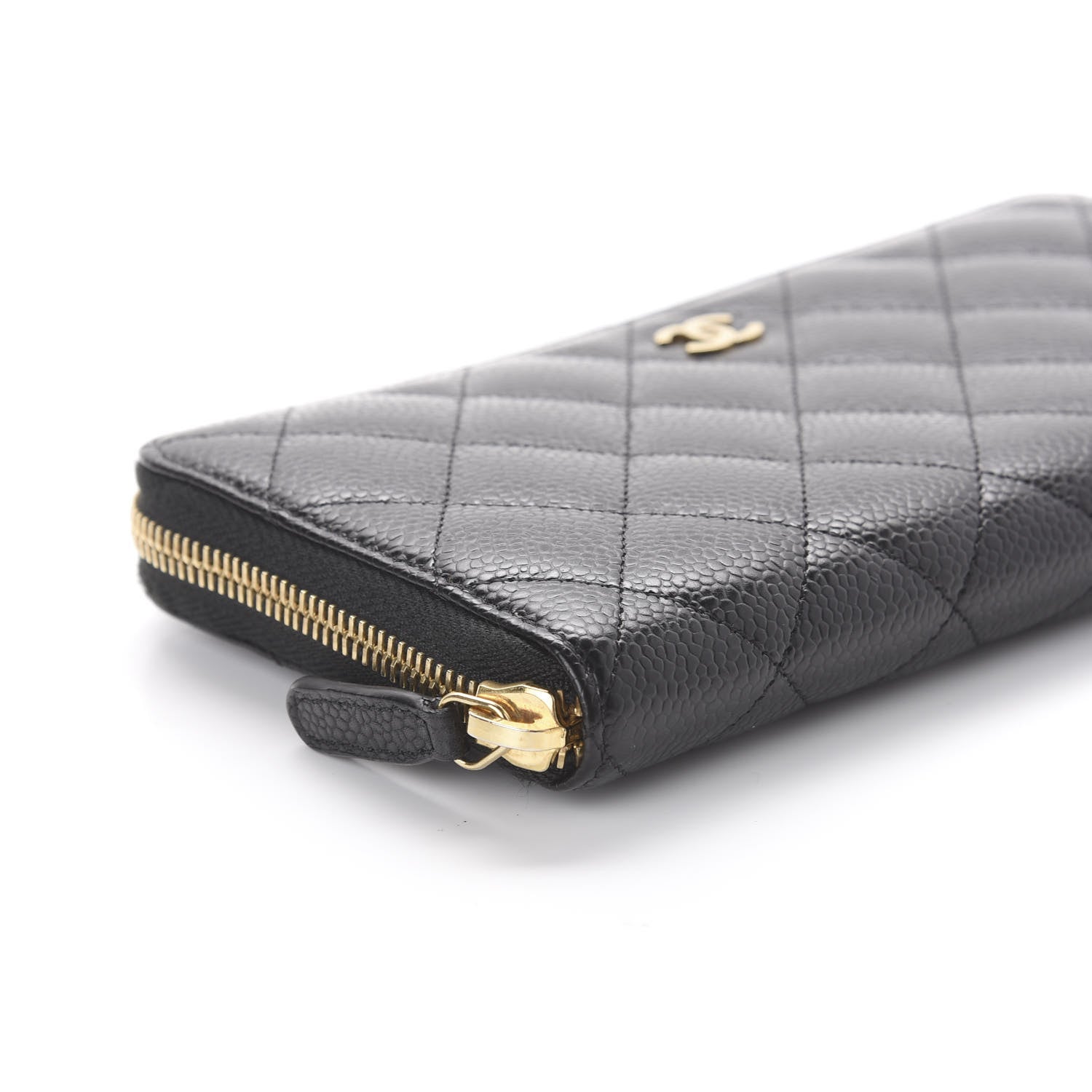 Chanel Caviar Quilted Large Gusset Zip Around Wallet Black 6 of 11