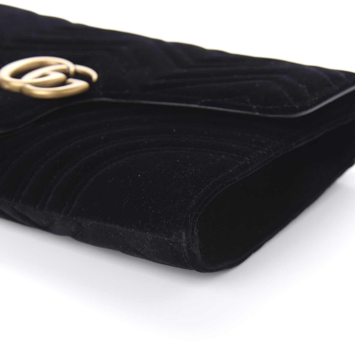 Gucci Velvet Matelasse GG Marmont Clutch Black 7 of 11
