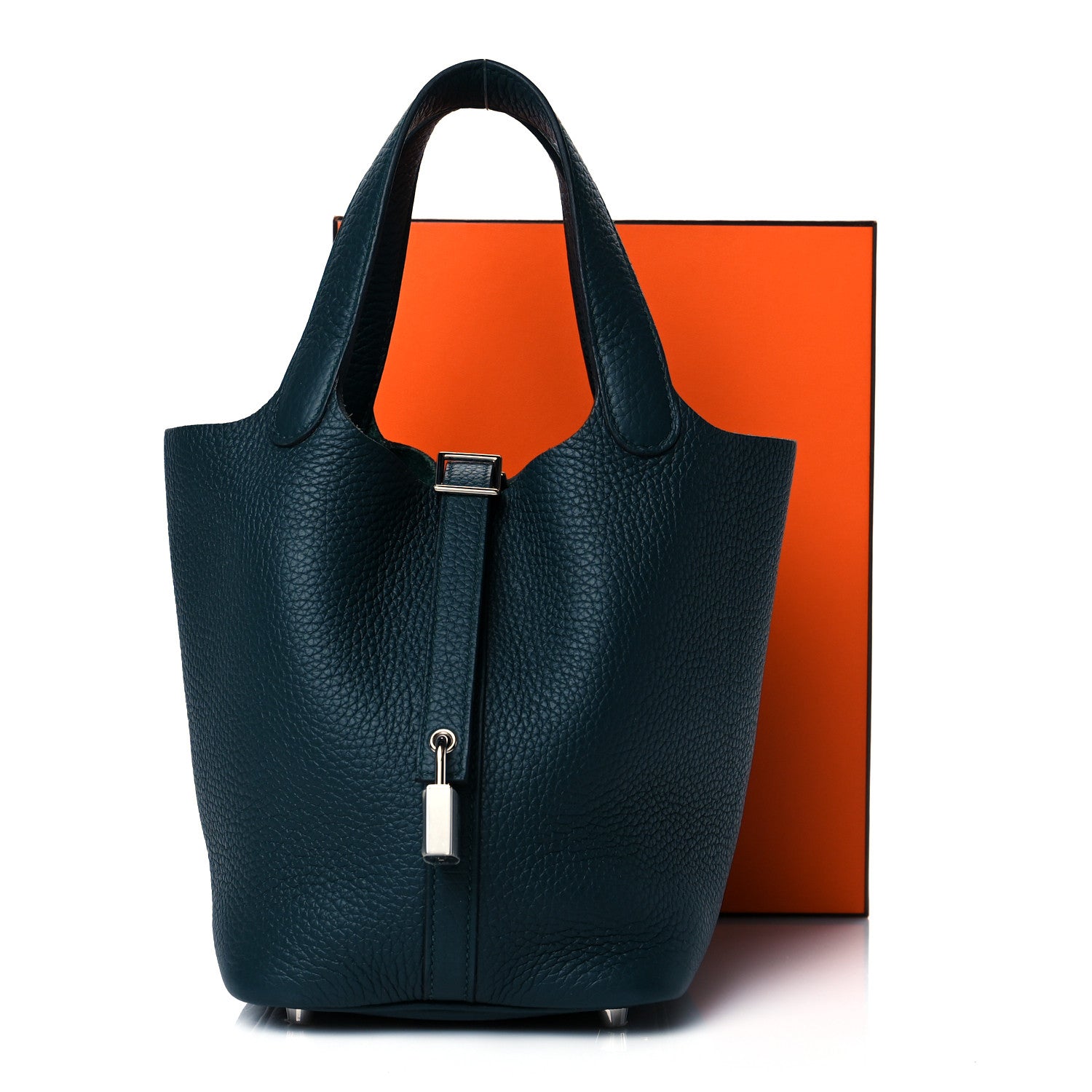 Hermes Taurillon Clemence Picotin Lock 18 PM Vert Cypress 11 of 11