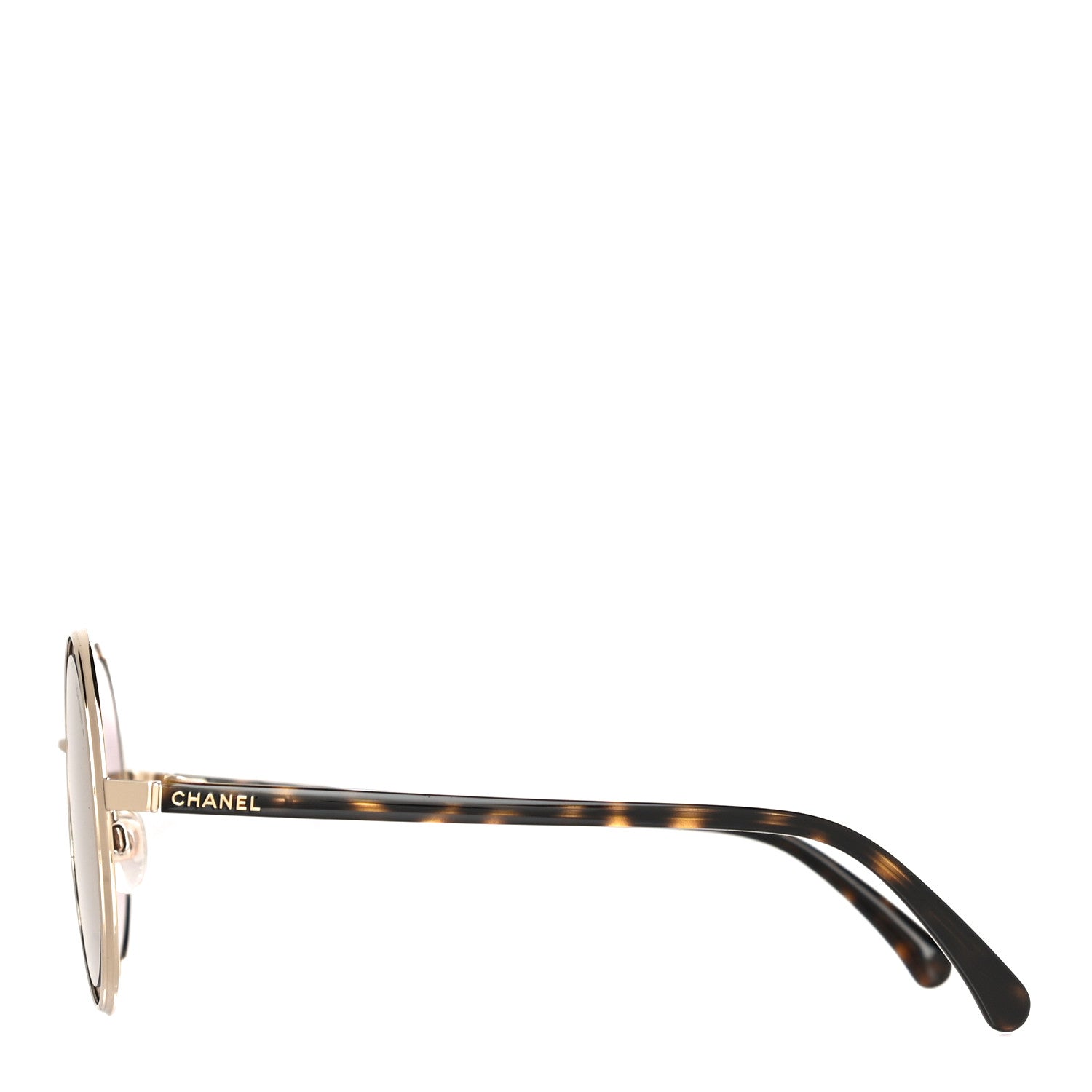 Chanel Metal Round Sunglasses 4226 Tortoise Gold 2 of 7