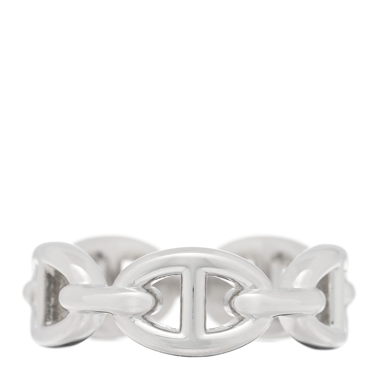 Hermes Sterling Silver PM Chaine d'Ancre Enchainee Band Ring 52 6 1 of 4