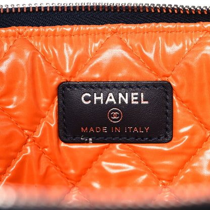 Chanel Denim Medium Deauville Cosmetic Pouch Blue Orange 6 of 10