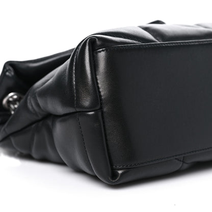 Saint Laurent Lambskin Quilted Small Loulou Puffer Monogram Chain Satchel Black 10 of 11