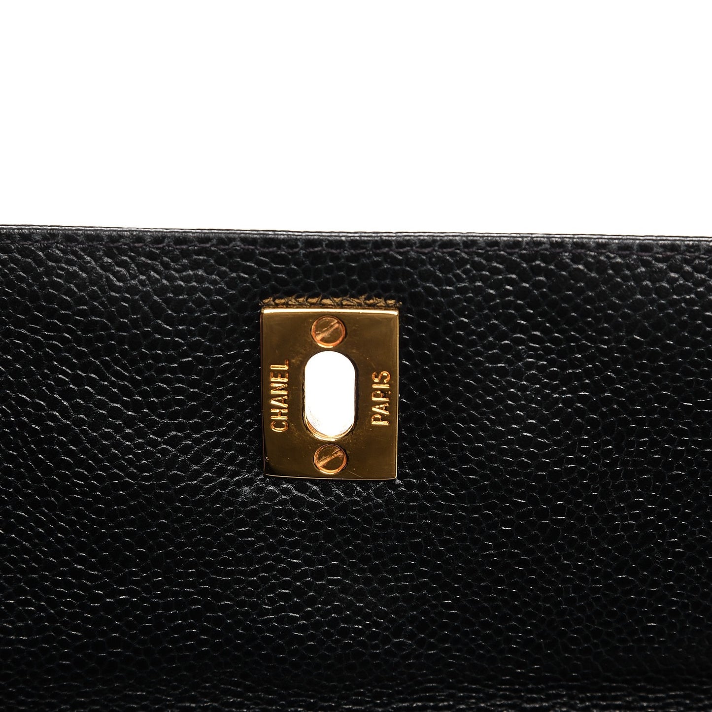 Caviar Flap Shoulder Bag Navy
