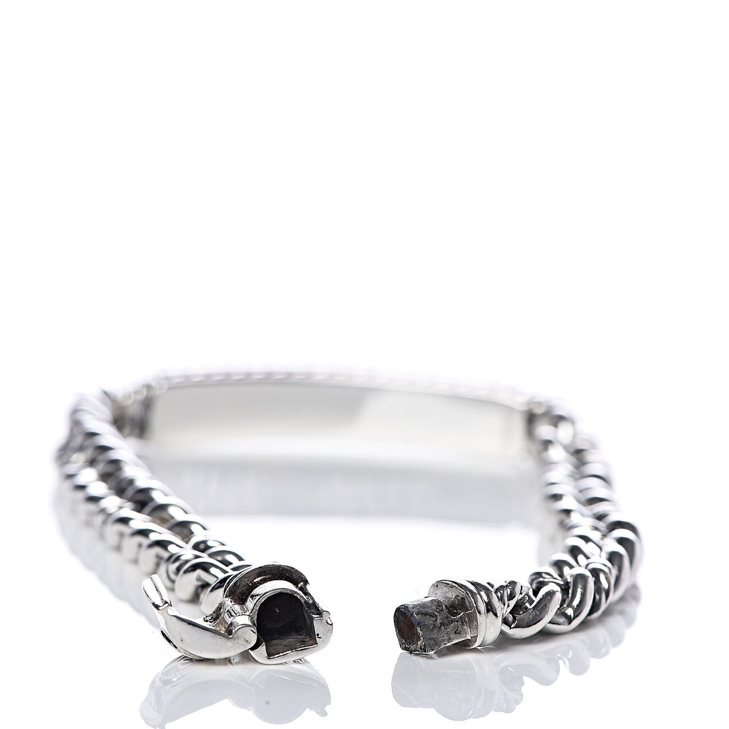 Sterling Silver Pave Pink Sapphire 6mm Petite ID Bracelet