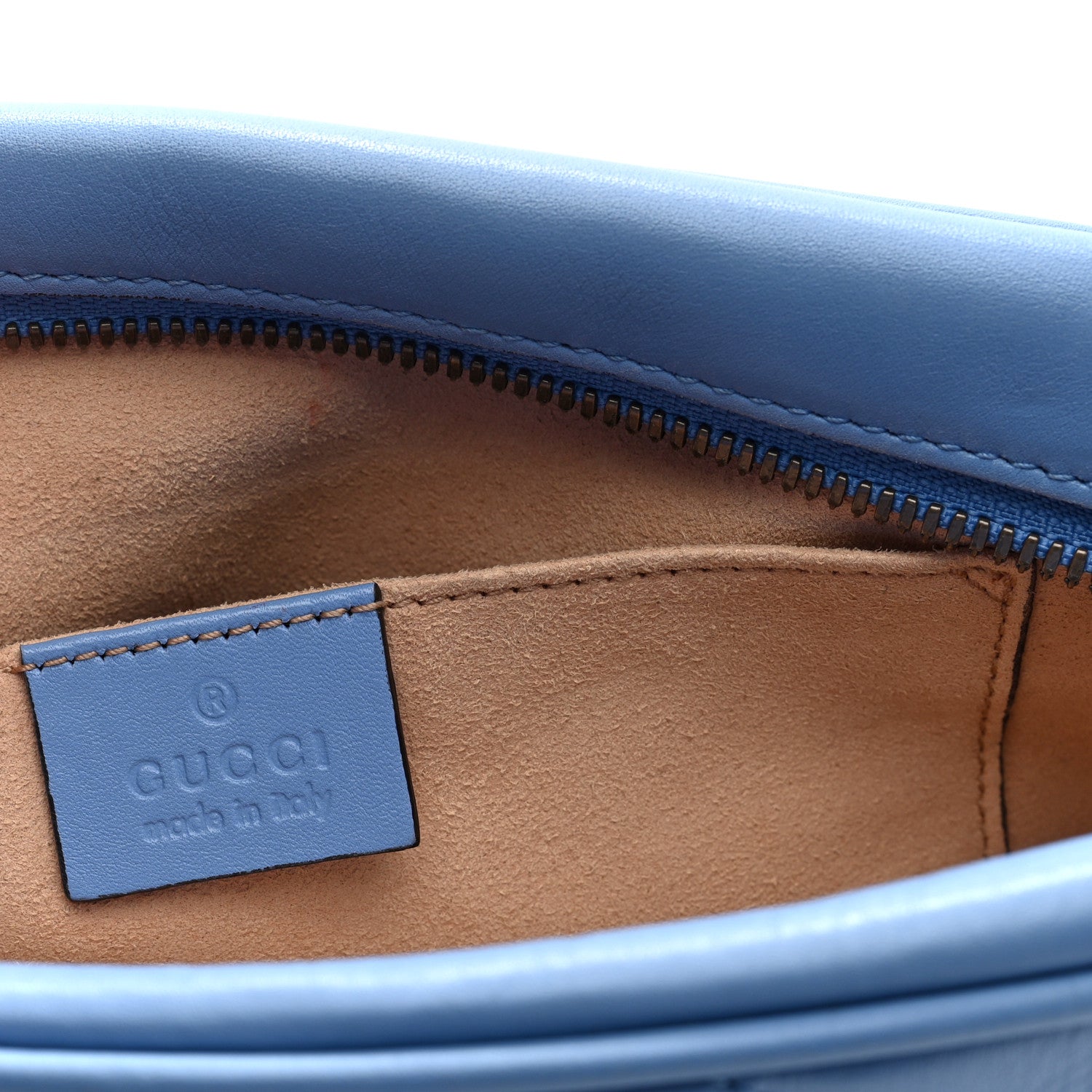 Gucci Calfskin Matelasse Small GG Marmont Chain Shoulder Bag Clear Sky Blue 6 of 11