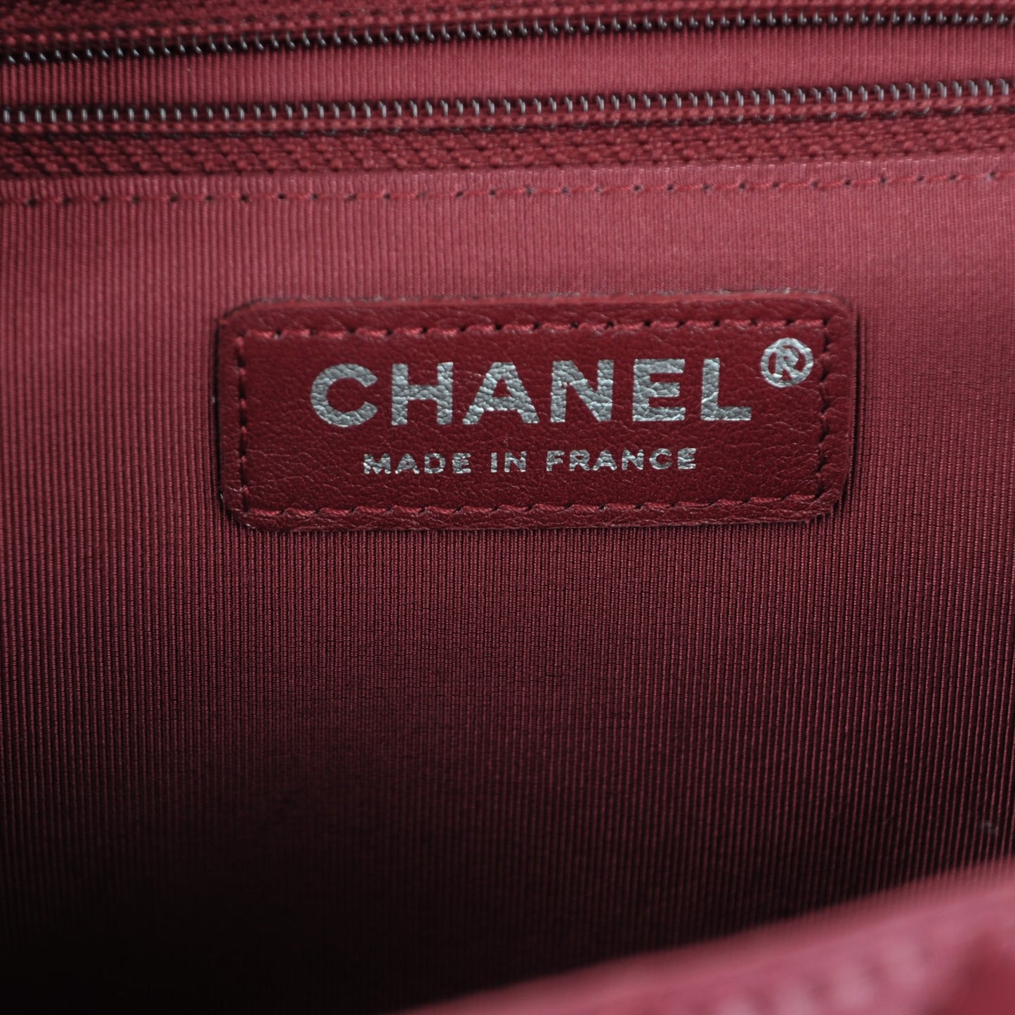 Lambskin Chevron Medium Single Flap Dark Red