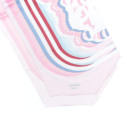 Hermes Silk Brides De Gala Shadow Muffler Rose Pale Bleu White 2 of 4