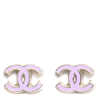 Chanel Enamel CC Earrings Purple 1 of 5