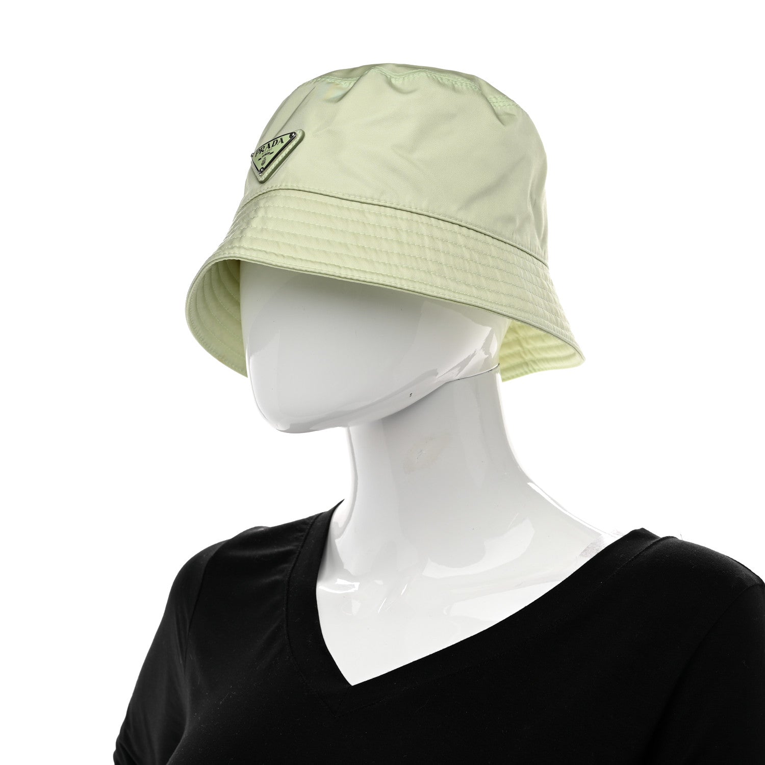 Prada Re-Nylon Metal Triangle Logo Womens Bucket Hat L Acqua 2 of 8