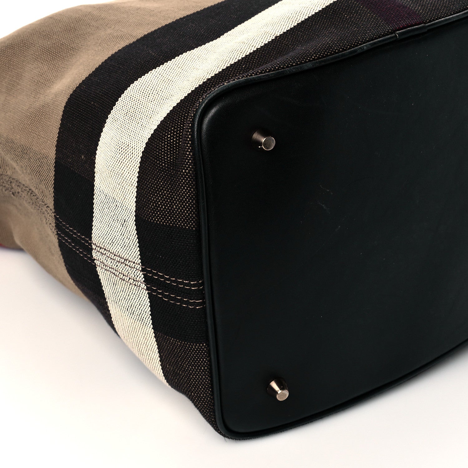 Burberry Canvas Mega Check Medium Ashby Hobo Black 8 of 9