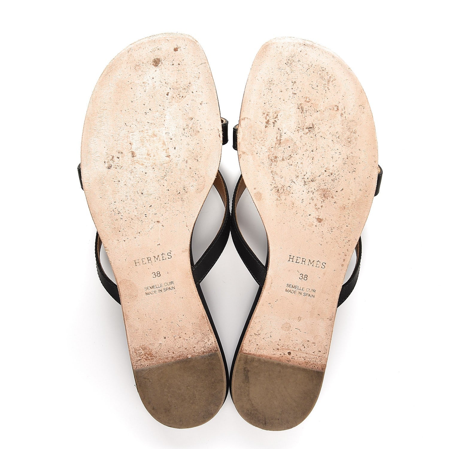 Hermes Nappa Calfskin Corfou Sandals 38 Black 5 of 10
