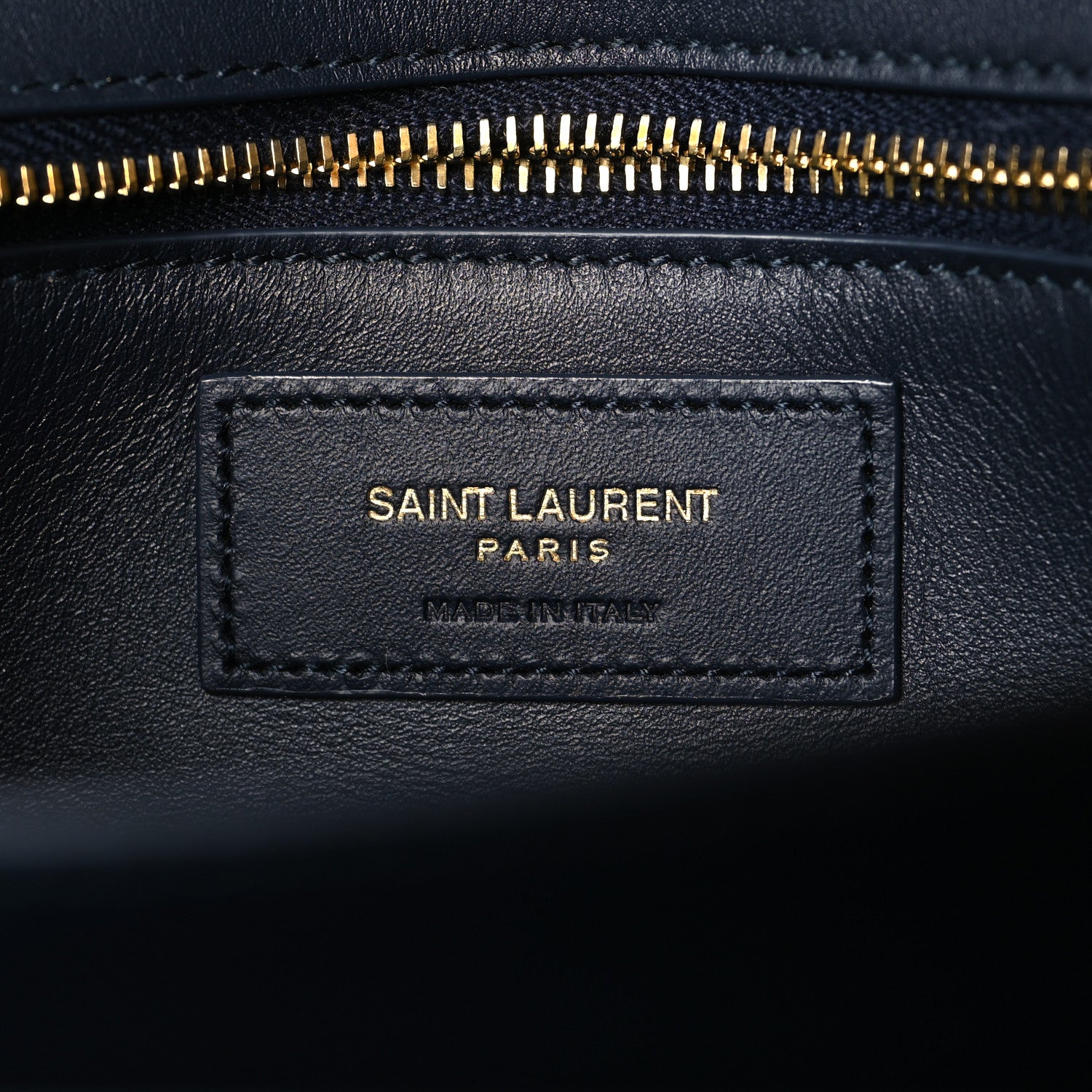 Saint Laurent Lambskin Quilted Le Maillon Satchel Marine 7 of 13