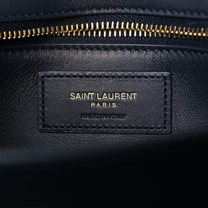 Saint Laurent Lambskin Quilted Le Maillon Satchel Marine 7 of 13