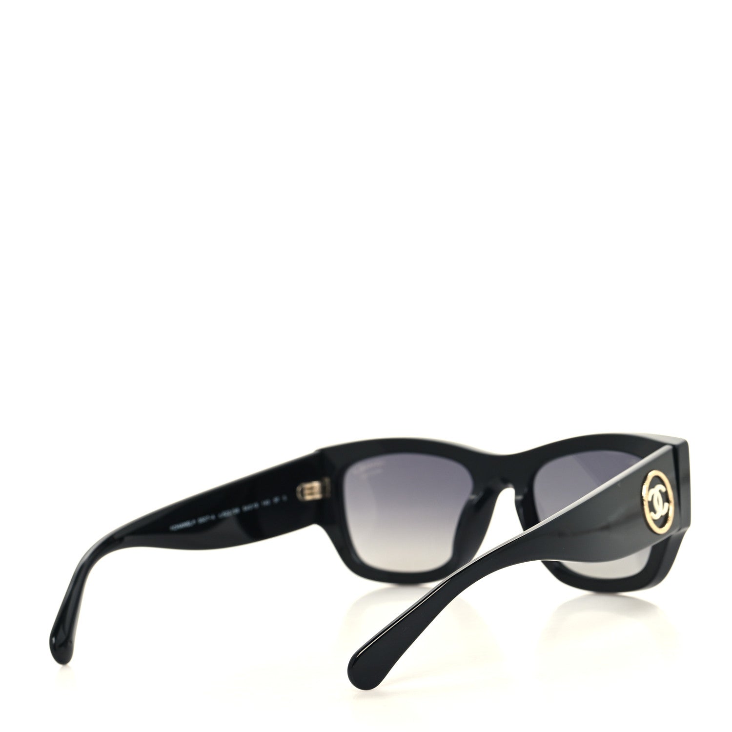 Chanel Acetate Rectangle Sunglasses 5507-A Black 4 of 8