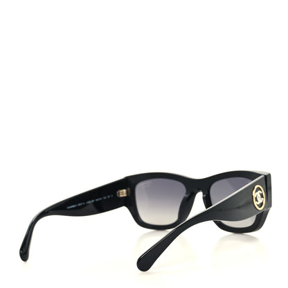 Chanel Acetate Rectangle Sunglasses 5507-A Black 4 of 8