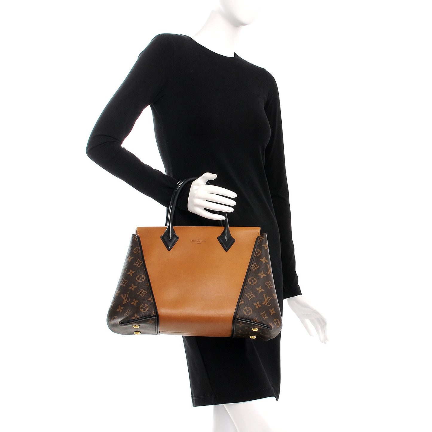Monogram Cuir Orfevre Tote W PM Noisette