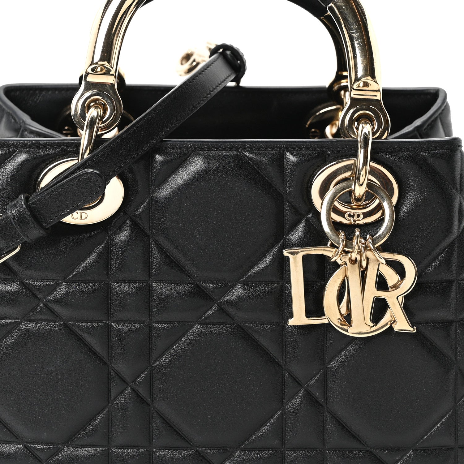 Christian Dior Calfskin Cannage Small The Lady 95.22 Black 7 of 9