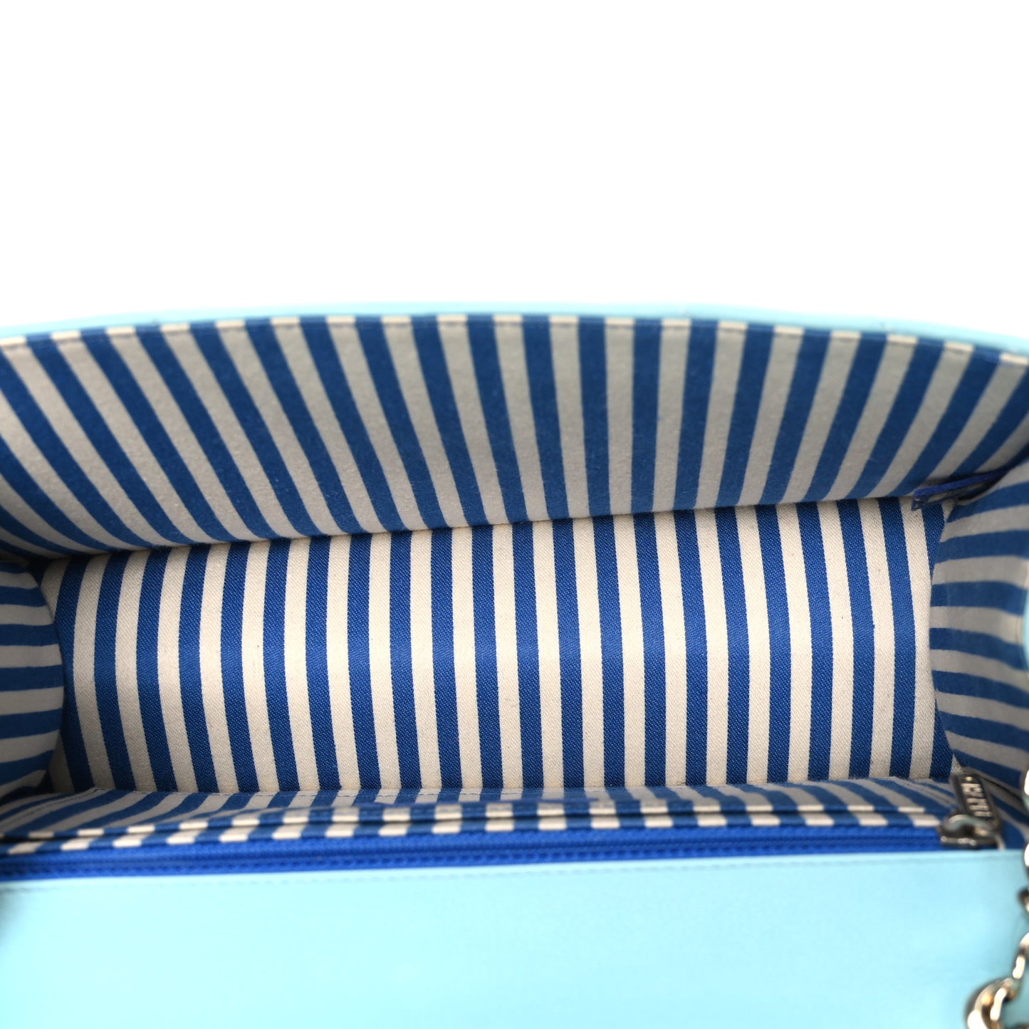Calfskin Quilted Chevron Envelope Flap Turquoise