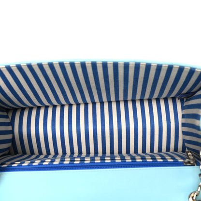 Chanel Calfskin Quilted Chevron Envelope Flap Turquoise 5 of 10