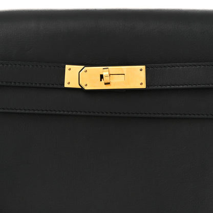 Hermes Taurillon Novillo Kelly Depeches 25 Pouch Black 8 of 10