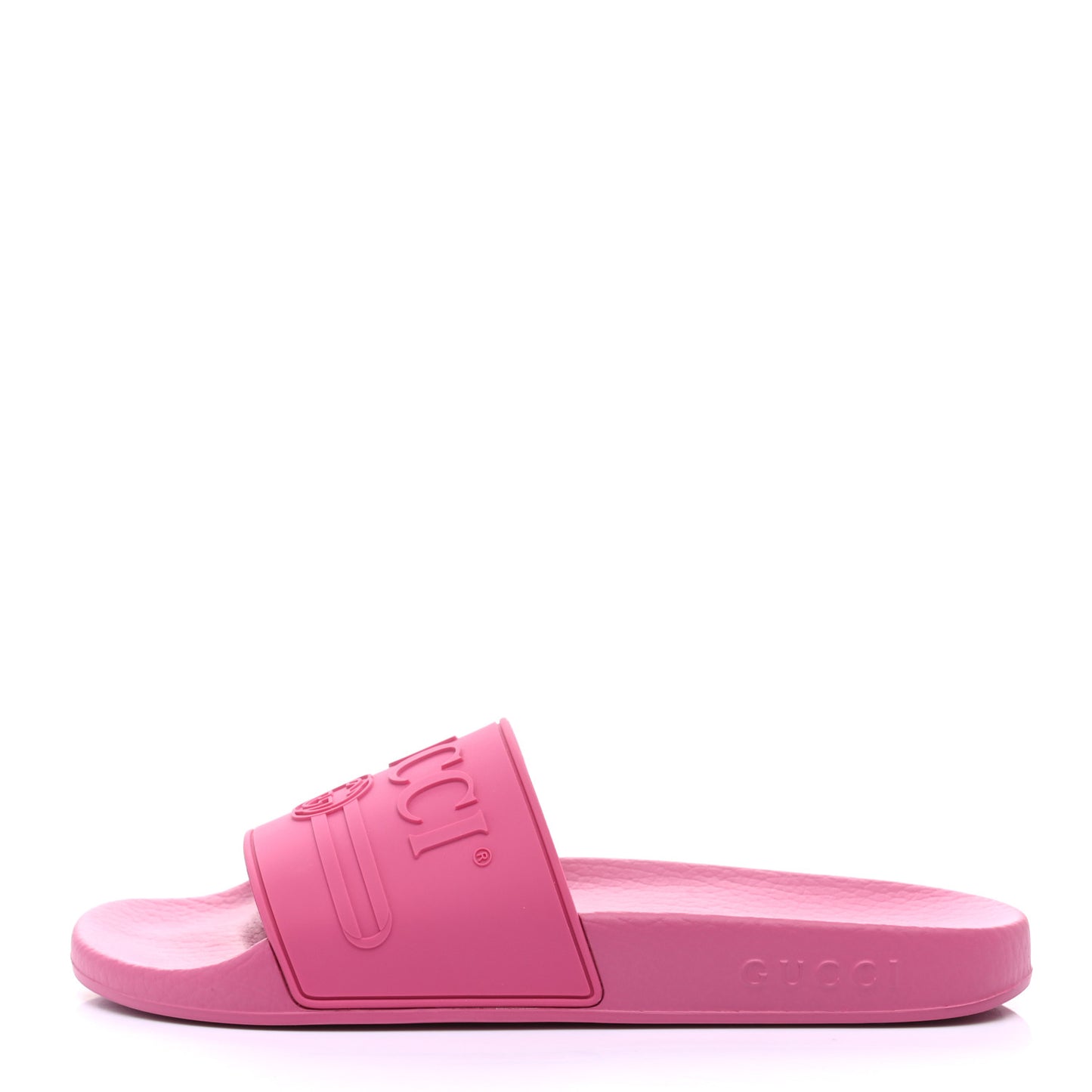 Rubber Womens Logo Slide Sandals 38 Fuchsia