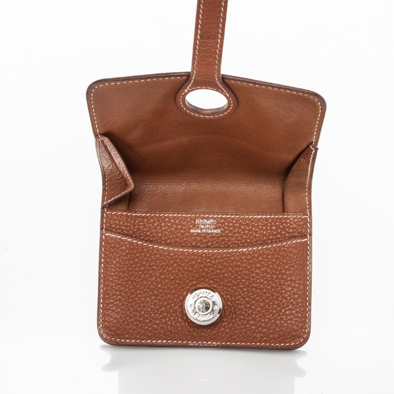 Hermes Togo Dogon Card Case Key Holder Gold 5 of 11