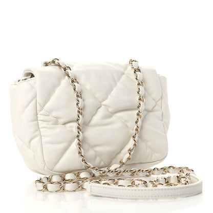Chanel Calfskin Quilted Mini Square Bubbly Flap White 3 of 9