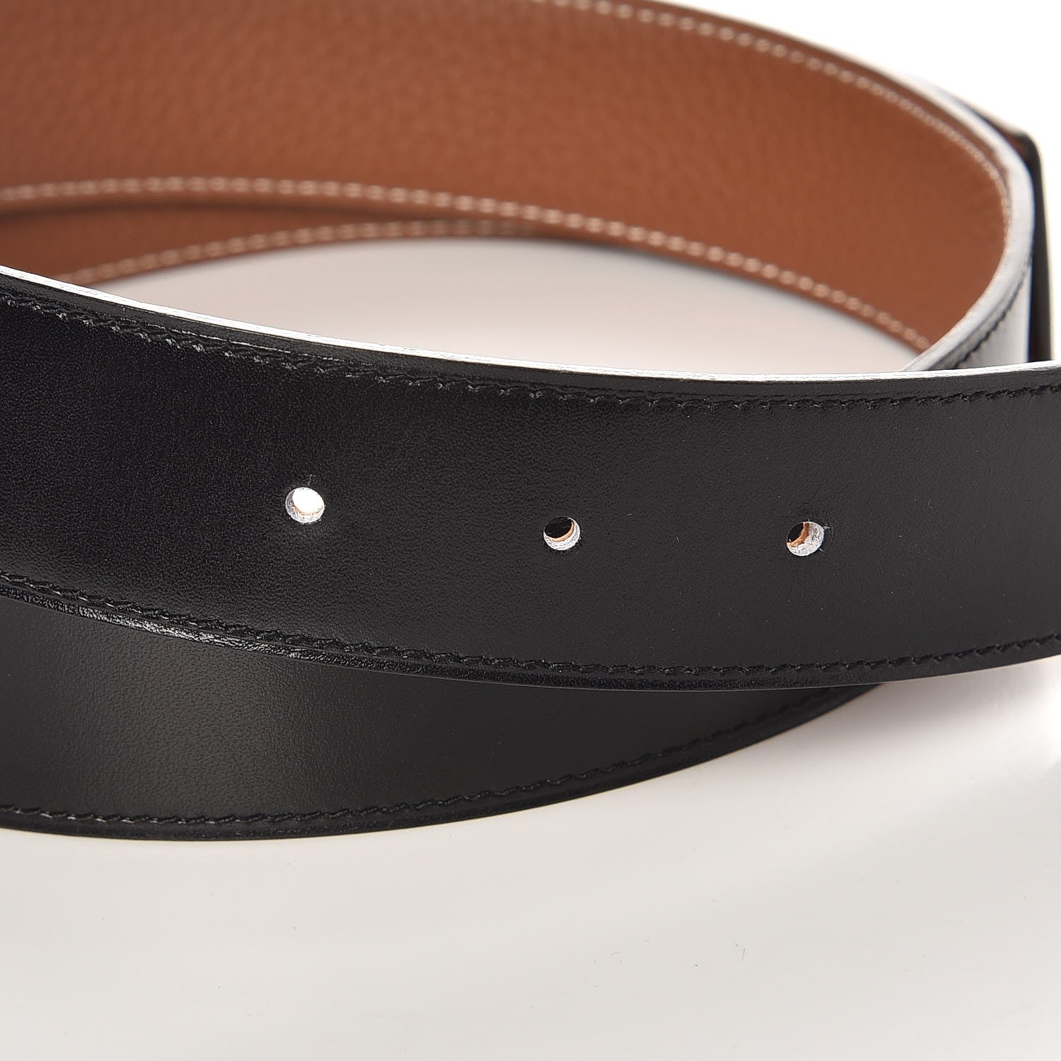 Hermes Box Togo 32mm Belt Strap 85 Black Gold 3 of 7