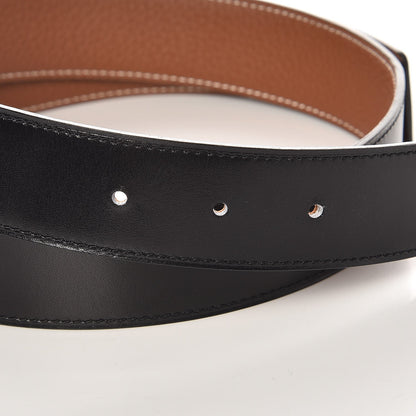 Hermes Box Togo 32mm Belt Strap 85 Black Gold 3 of 7