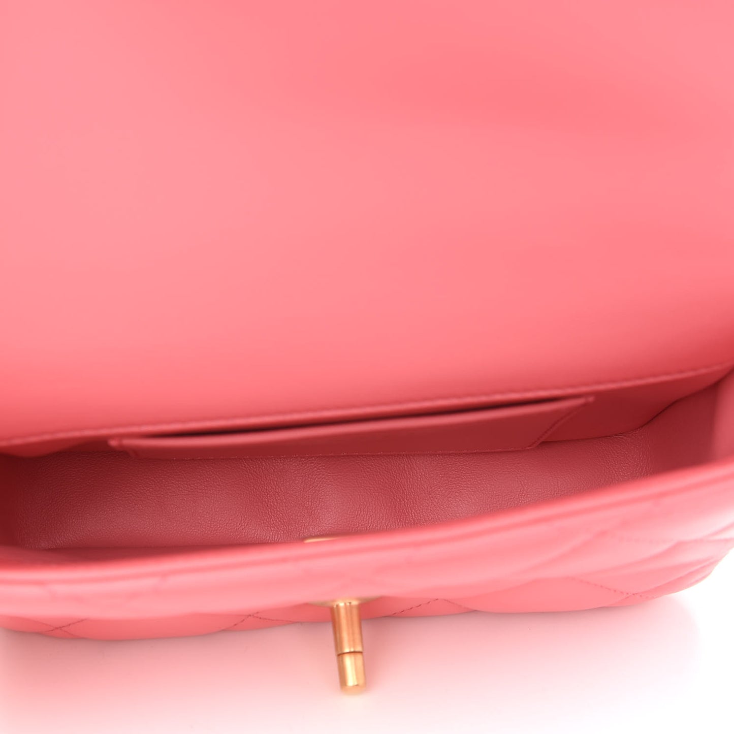 Lambskin Enamel Quilted Pending CC Mini Square Flap Pink