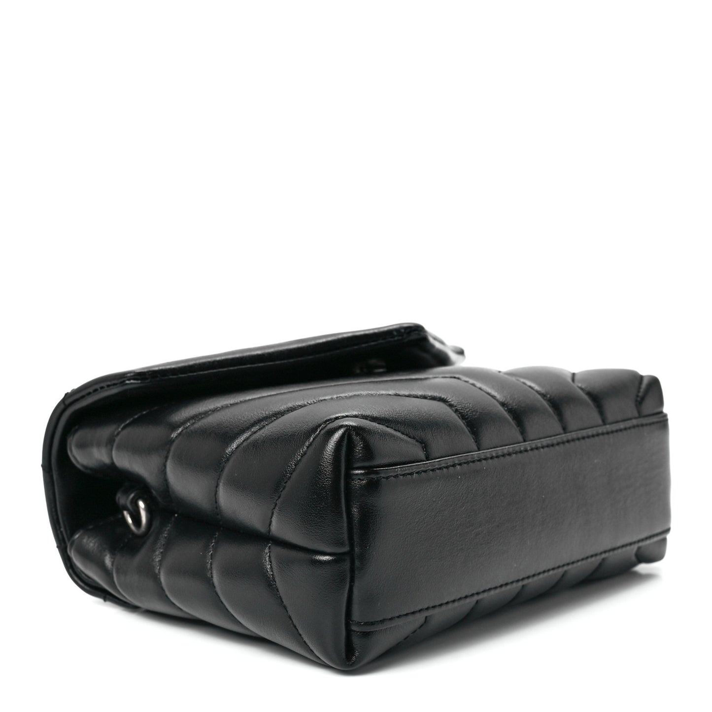 Calfskin Y Quilted Monogram Toy Loulou Crossbody Bag Black