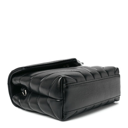 Saint Laurent Calfskin Y Quilted Monogram Toy Loulou Crossbody Bag Black 4 of 12