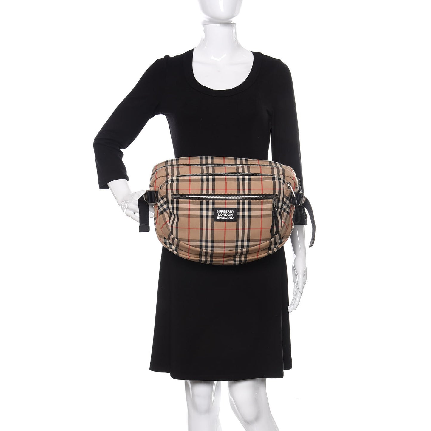 Cotton Vintage Check Large Cannon Bum Bag Archive Beige
