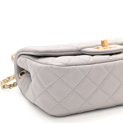 Chanel Lambskin Quilted Mini Rectangular Pearl Crush Flap Grey 8 of 10