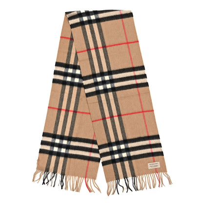 Burberry Cashmere Giant Check Fringe Scarf Archive Beige 2 of 4