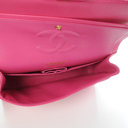 Chanel Lambskin Chevron Quilted Medium Double Flap Pink 6 of 9