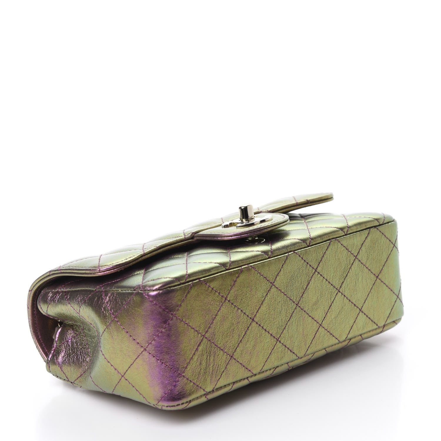 Chanel Iridescent Lambskin Quilted Mini Rectangular Flap Purple 4 of 10
