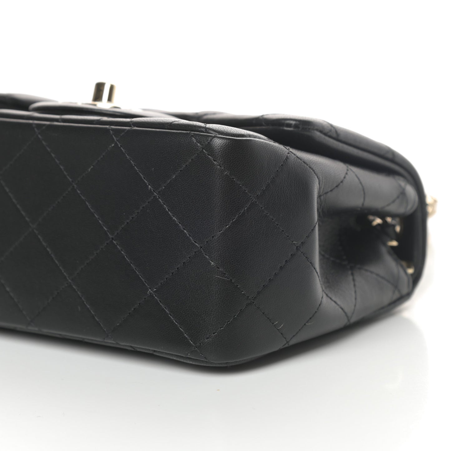 Lambskin Quilted Mini Square Flap Black