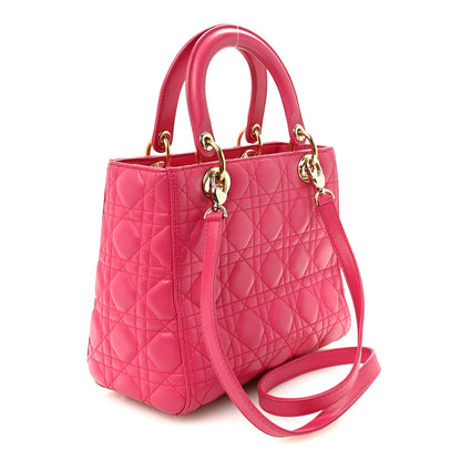 Christian Dior Lambskin Cannage Medium Lady Dior Pink 3 of 10
