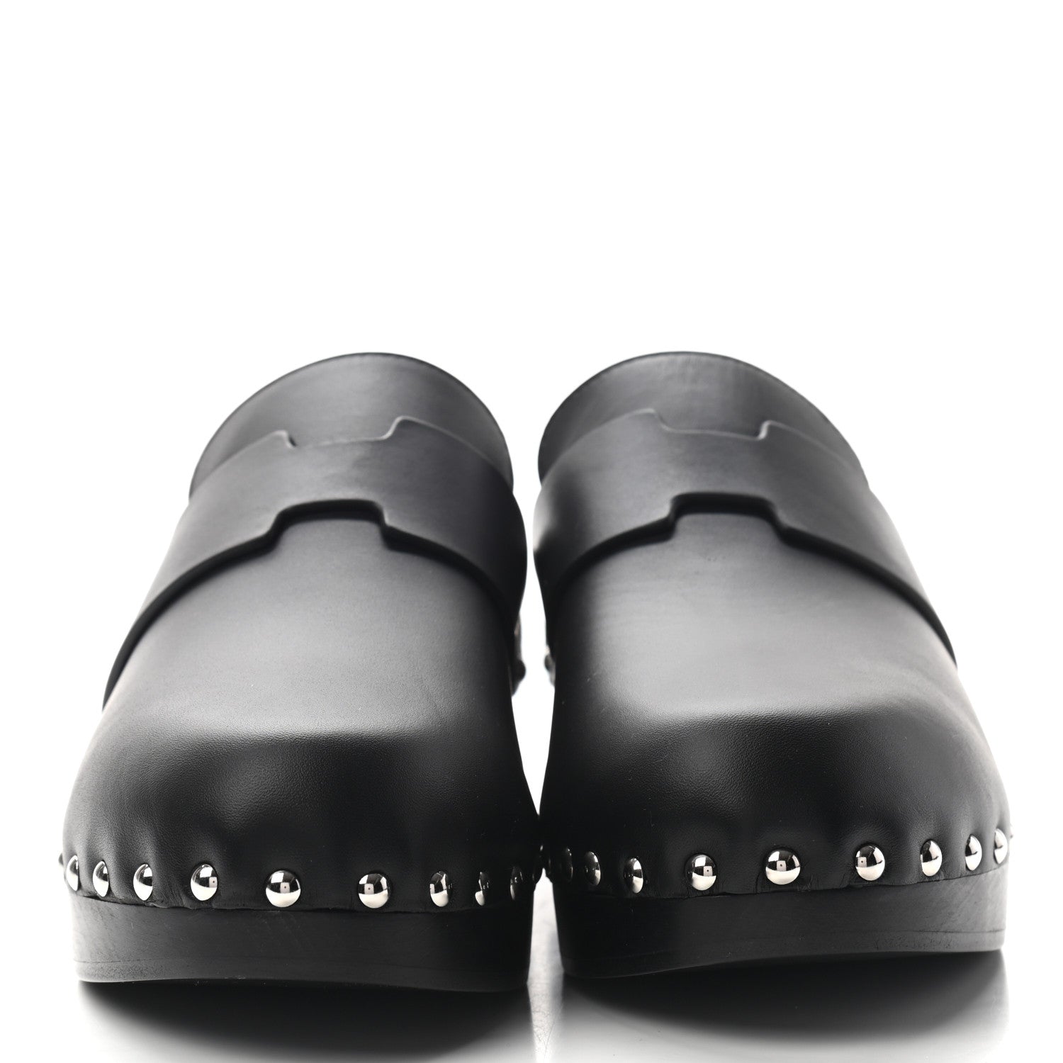 Hermes Calfskin Calya Mules 38 Black 2 of 7
